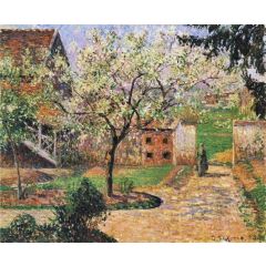 Flowering Plum Tree, Eragny Painting Reproduction