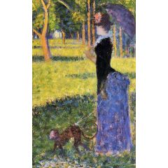 Woman with a Monkey Painting Reproduction