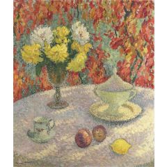Dahlias in the sun Painting Reproduction