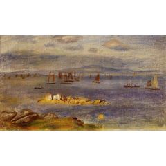 The Coast of Brittany, Fishing Boats Painting Reproduction