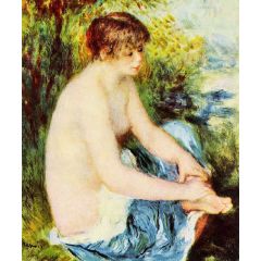 Small Nude in Blue Painting Reproduction