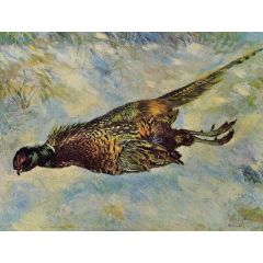 Pheasant in the Snow Painting Reproduction