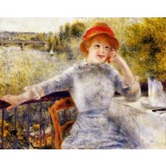 Alphonsine Fournaise on the Isle of Chatou Painting Reproduction