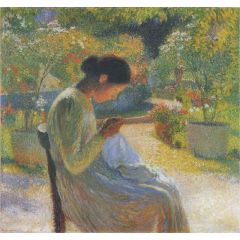 Sewing in the garden at Marquayrol Painting Reproduction