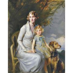 Mrs Paul Bridgeman and her daughter, Jeannine Bridgeman Painting Reproduction