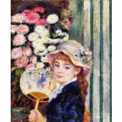 Girl with Fan Painting Reproduction