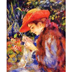 Mademoiselle Marie-Therese Durand-Ruel Sewing Painting Reproduction