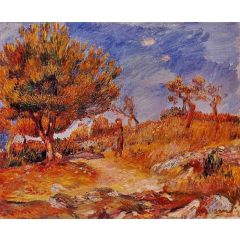 Landscape: Woman under a Tree Painting Reproduction