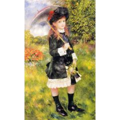 Girl with a Parasol, also known as Aline Nunes Painting Reproduction
