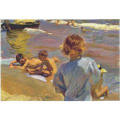 Children on the Beach, Valencia Painting Reproduction