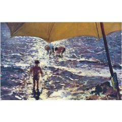Midday at Valencia beach Painting Reproduction