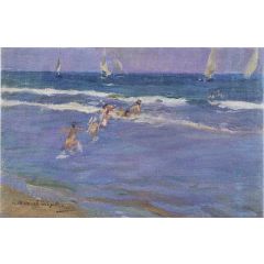 Children in the sea Painting Reproduction