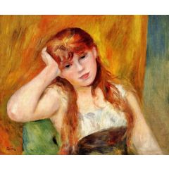 Young Blond Woman Painting Reproduction