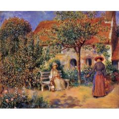 Garden Scene in Brittany Painting Reproduction