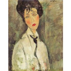 Woman with a Black Tie Painting Reproduction