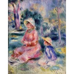 Madame Renoir and Her Son Pierre Painting Reproduction