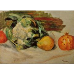 Cauliflower and Pomegranates Painting Reproduction
