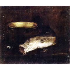Still Life with Fish and Pot Painting Reproduction