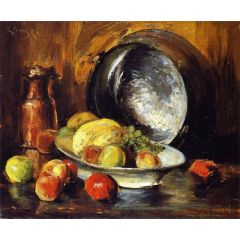 Still Life with Fruit and Copper Pot Painting Reproduction