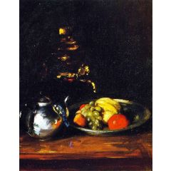 Still LIfe with Teapot and Dish of Fruit Painting Reproduction