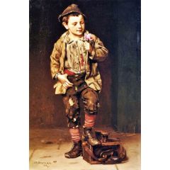 Shoeshine Boy with a Rose Painting Reproduction