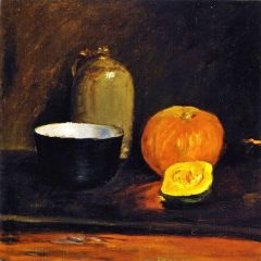 Still LIfe with Squash and Crockery Painting Reproduction