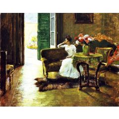 A Memory: In the Italian Villa Painting Reproduction
