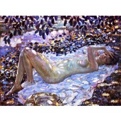 Nude in Dappled Sunlight Painting Reproduction