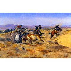 When Cowboys Get in Trouble, also known as The Mad Cow Painting Reproduction
