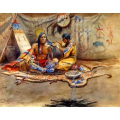 Indian Beauty Parlor Painting Reproduction