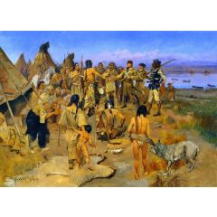 Lewis and Clark Meeting the Mandan Indians Painting Reproduction