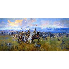 Lewis and Clark Meeting Indians at Ross’ Hole Painting Reproduction