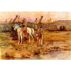 A Piegan Flirtation Painting Reproduction