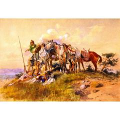 Watching for the Smoke Signal Painting Reproduction