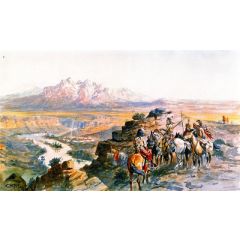 Planning the Attack on the Wagon Train Painting Reproduction