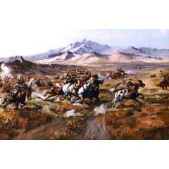 Stage Coach Attack Painting Reproduction