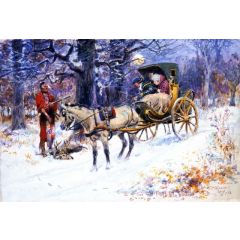 Old Christmas in New England Painting Reproduction