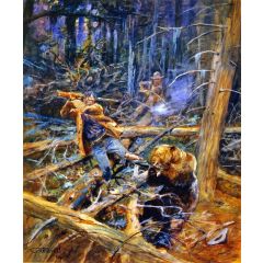 A Wounded Grizzly Painting Reproduction