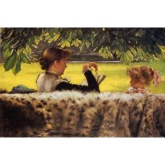 Reading a Story Painting Reproduction