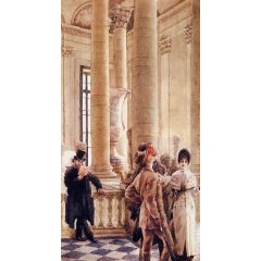 At the Louvre, also known as Foreign Visitors at the Louvre Painting Reproduction