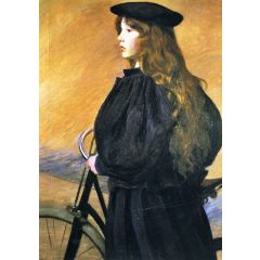 Young Bicyclist Painting Reproduction