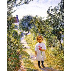 Little Girl n a Lane, Giverny Painting Reproduction