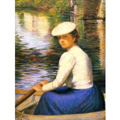 Dans un Bateau, In a Boat Painting Reproduction