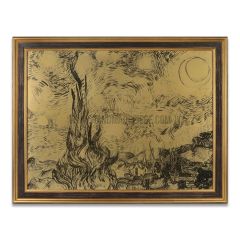 Starry Night Framed Brass Art