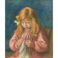 Jean Renoir Sewing Painting Reproduction