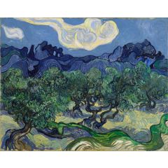 The Alpilles with Olive Trees in the Foreground Painting Reproduction
