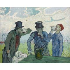 The Drinkers, after Daumier Painting Reproduction