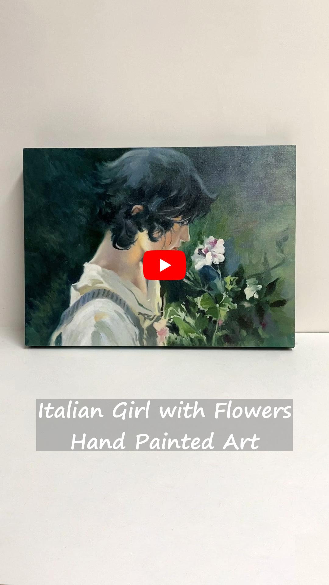 Italian Girl with Flowers by Joaquin Sorolla y Bastida