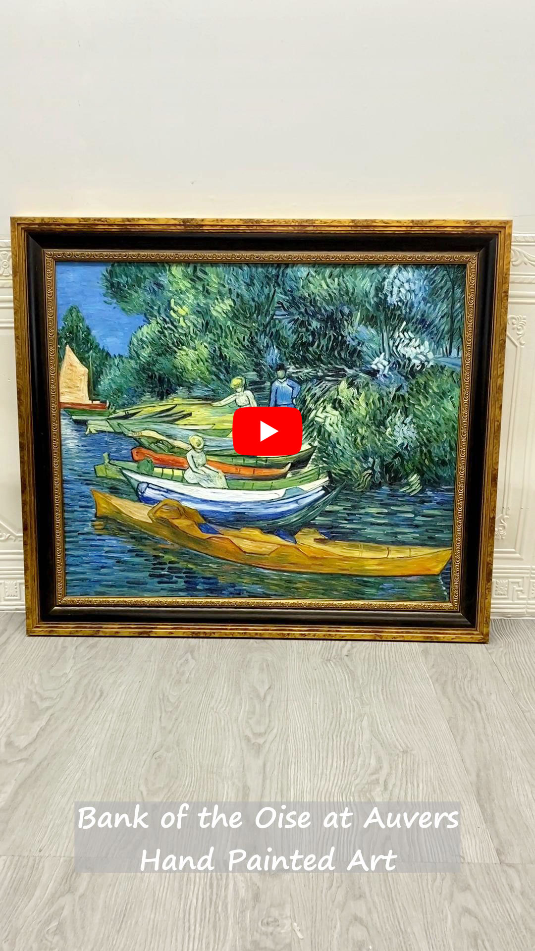 Bank of the Oise at Auvers, Framed Painting Video