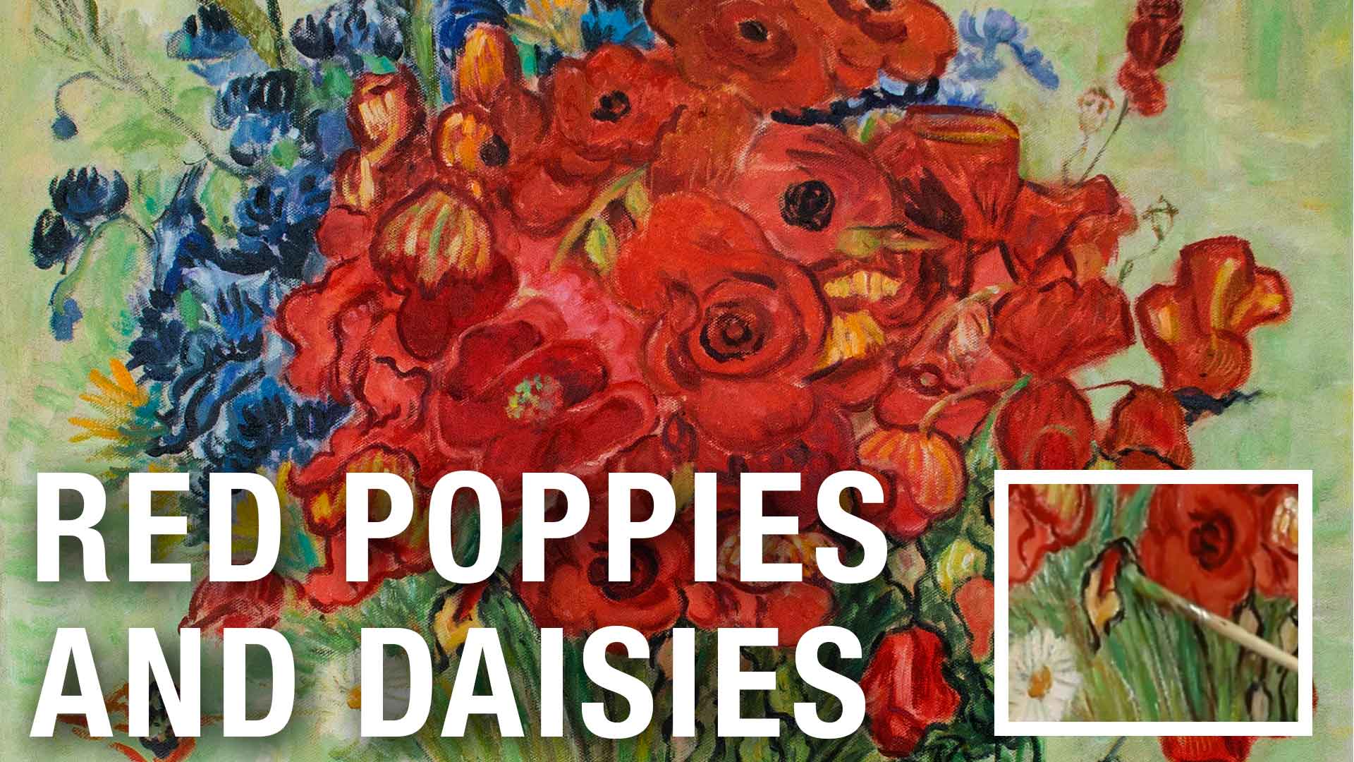 Red Poppies and Daisies | Hand Painted Art Reproduction Video
